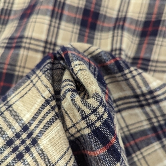 Vintage Wool Shirt Mens Medium Button Up 60's Plaid Brewster West Tan Brown Long - Picture 11 of 16